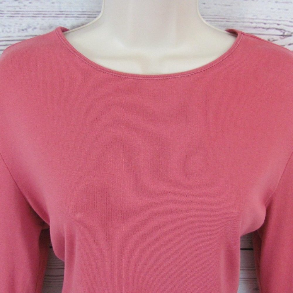 Old Navy Womens Blouse Top Shirt Sz L Easy Fit Long Sleeve Rose 100% Cotton NWOT - Picture 3 of 8